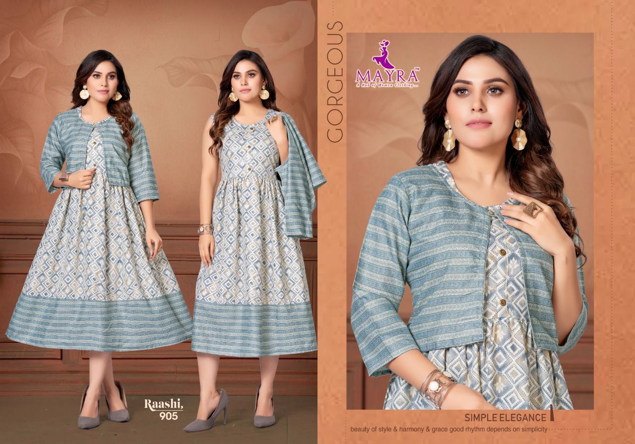 MAYRA  RAASHI Fancy Daily Wear Rayon Printed Designer Kurtis Collection